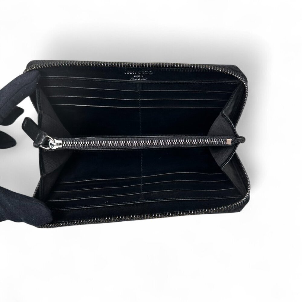 Women's Jimmy Choo Black Leather Wallet - Star Patterned Mini Studs - Picture 6 of 16